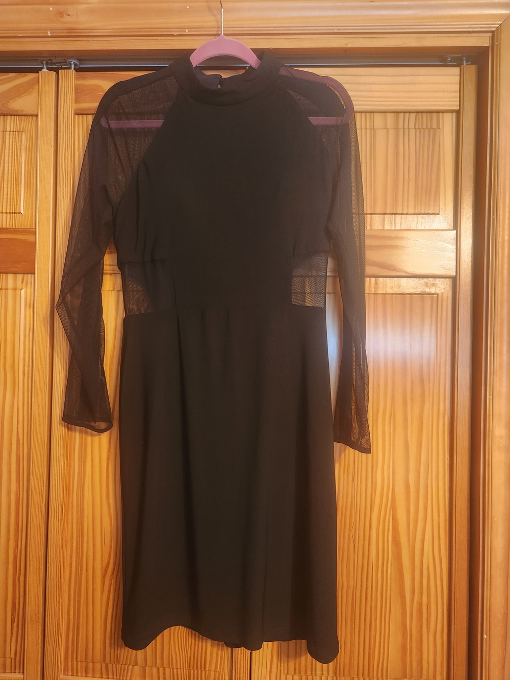 Sexy Little Black Dress With Peekaboo Sides And Mesh Long-Sleeves